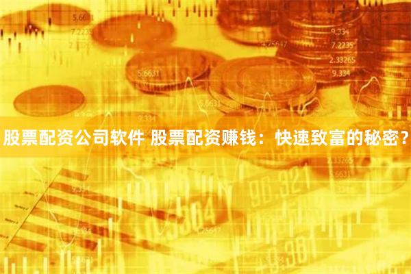 股票配资公司软件 股票配资赚钱：快速致富的秘密？
